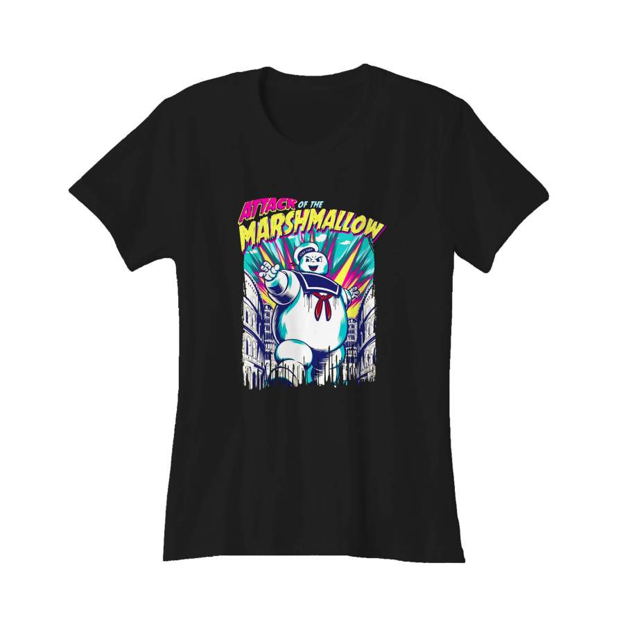 Attack Of The Marshmallow Ghostbusters Design Women’s T-Shirt