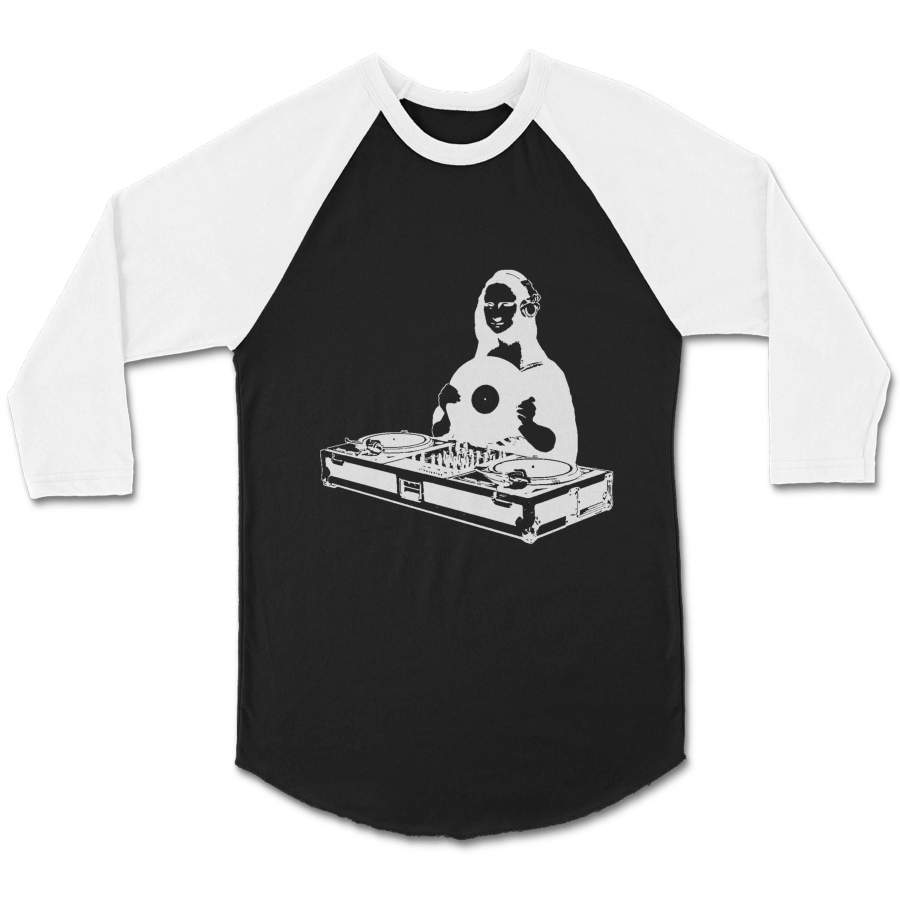 Dj Mona Lisa Tonight At The Louvre Gotic Gift New York Dj Gear CPY Unisex 3/4 Sleeve Baseball Tee T-Shirt