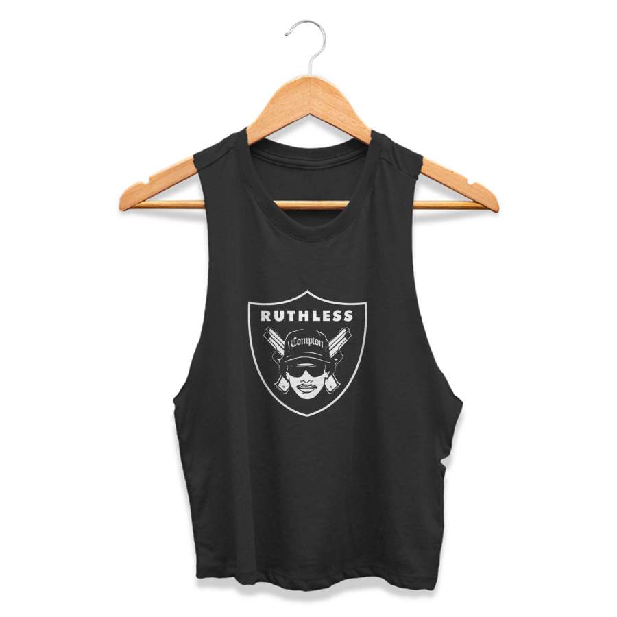 Eazy E Nwa Raiders Logo Ruthless Womans Crop Tanktop Tee