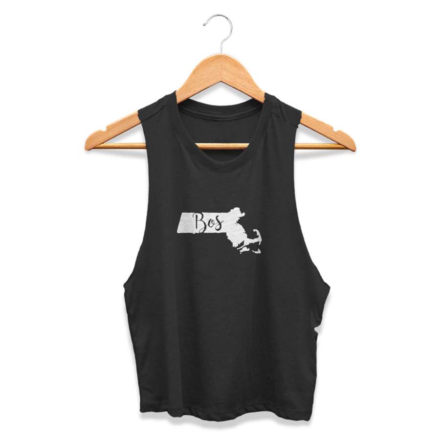 Boston Massachusetts Bos The Busy Bee CPY Womans Crop Tanktop Tee