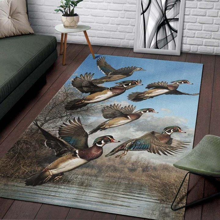 Duck Hunting Anti-Skid Plush Velour Area Rug | Ar1743