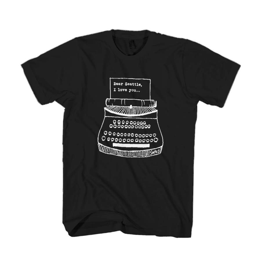 Dear Seattle I Love You Cute Hand Drawn Typewriter Man’s T-Shirt