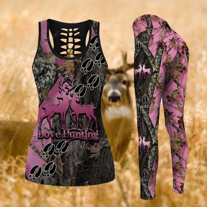 Deer Hunting Legging And Hollow Out Tank Top Set Outfit For Women | Adult | Lgs1088