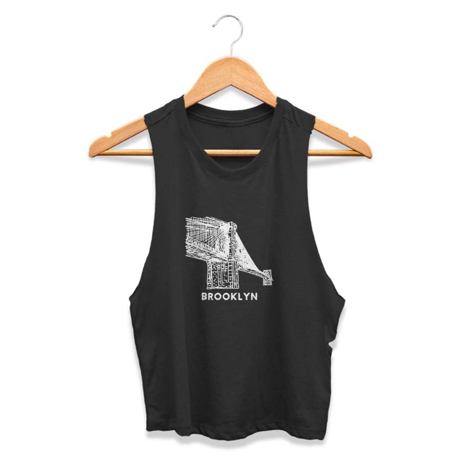 Brooklyn Bridge Guy New York City Nyc Template Combo Gift CPY Womans Crop Tanktop Tee