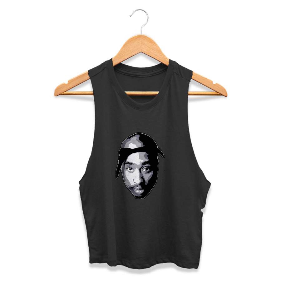 2pac Rap Hip Hop Los Angeles Shakur Band Boys Music CPY Womans Crop Tanktop Tee