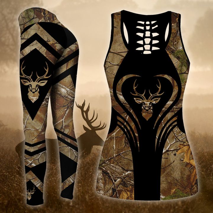 Deer Hunting Legging And Hollow Out Tank Top Set Outfit For Women | Adult | Lgs1075