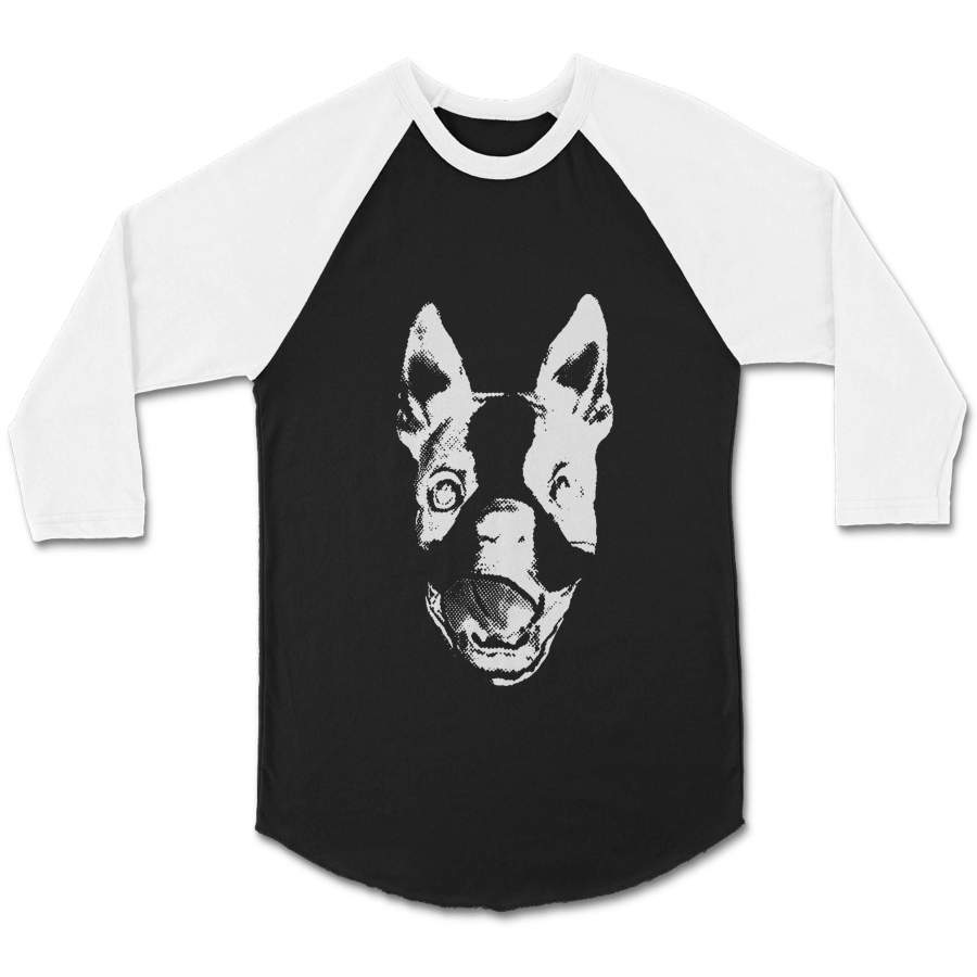 Boston Terrier Puppy Graphic Dog Clevotine CPY Unisex 3/4 Sleeve Baseball Tee T-Shirt