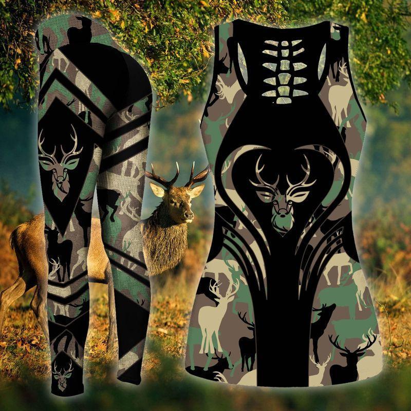 Deer Hunting Legging And Hollow Out Tank Top Set Outfit For Women | Adult | Lgs1062