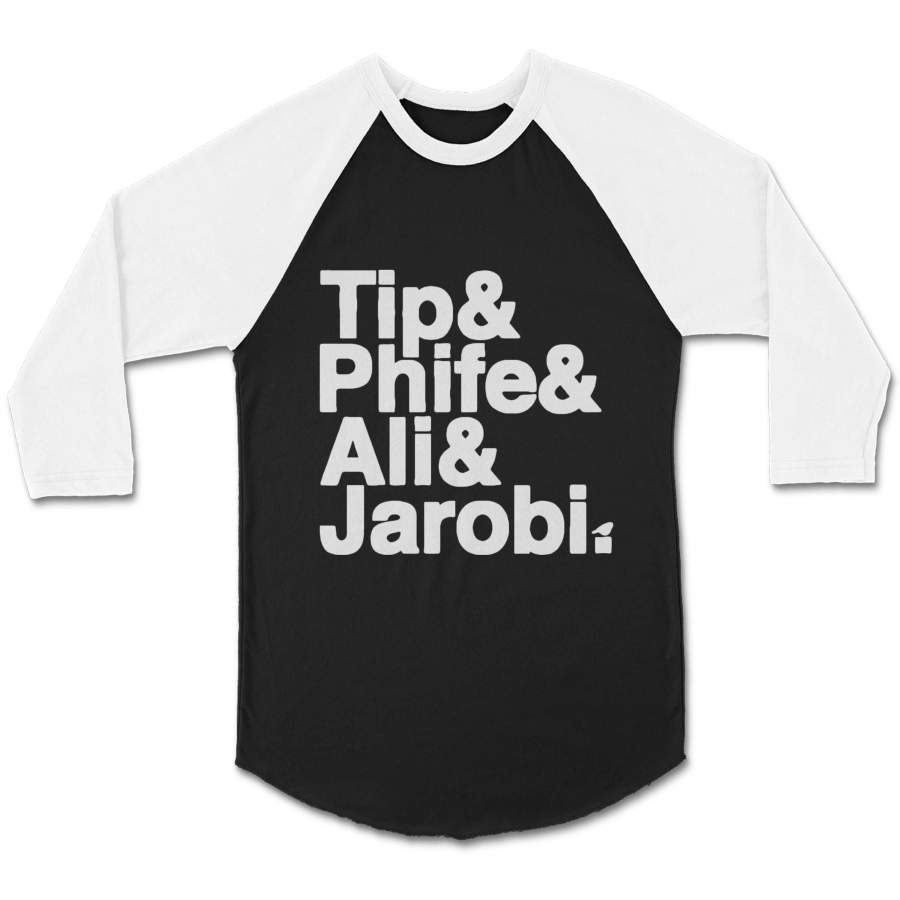 Adult Tribe Names Hip Hop Rap New York Ny Brooklyn Phife Tip CPY Unisex 3/4 Sleeve Baseball Tee T-Shirt