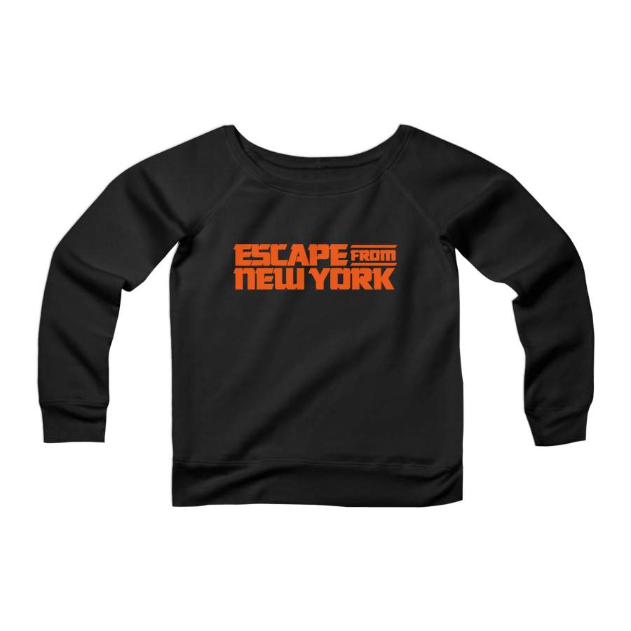 Escape From New York 1981 Classic Movie Cinema Typographic Science Fiction John Carpenter CPY Womans Wide Neck Sweatshirt Sweater