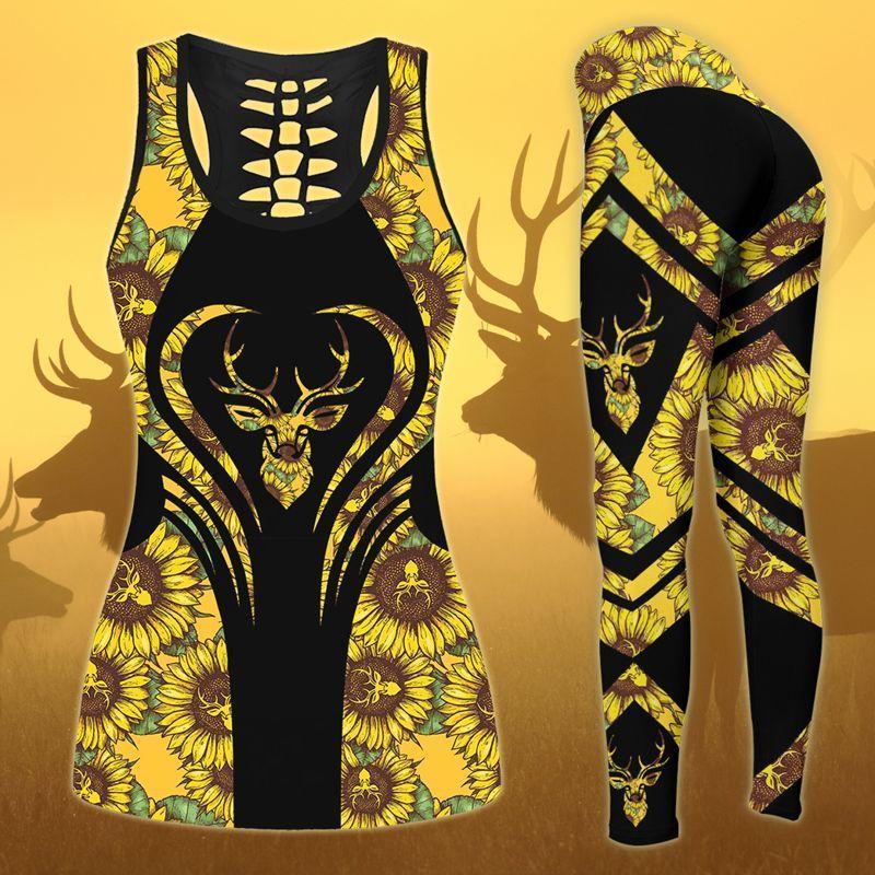 Deer Hunting Legging And Hollow Out Tank Top Set Outfit For Women | Adult | Lgs1057