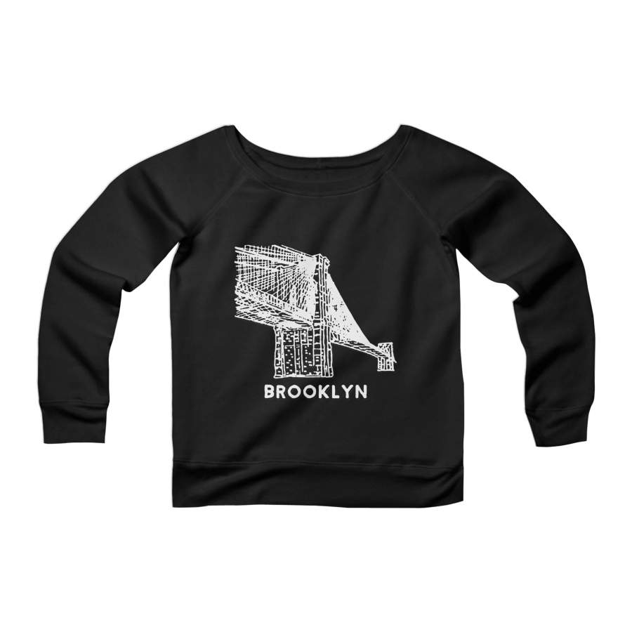 Brooklyn Bridge Guy New York City Nyc Template Combo Gift CPY Womans Wide Neck Sweatshirt Sweater