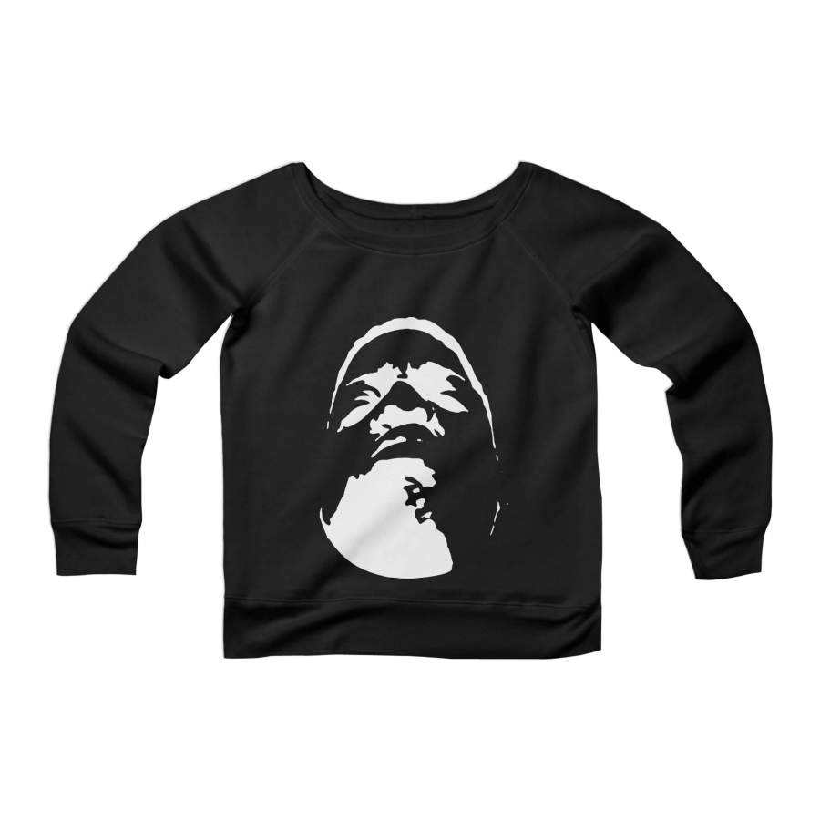 Biggie Notorious Big Children’s Hip Hop Rap Ny New York Music Stencil Gift Brooklyn East Coast CPY Womans Wide Neck Sweatshirt Sweater