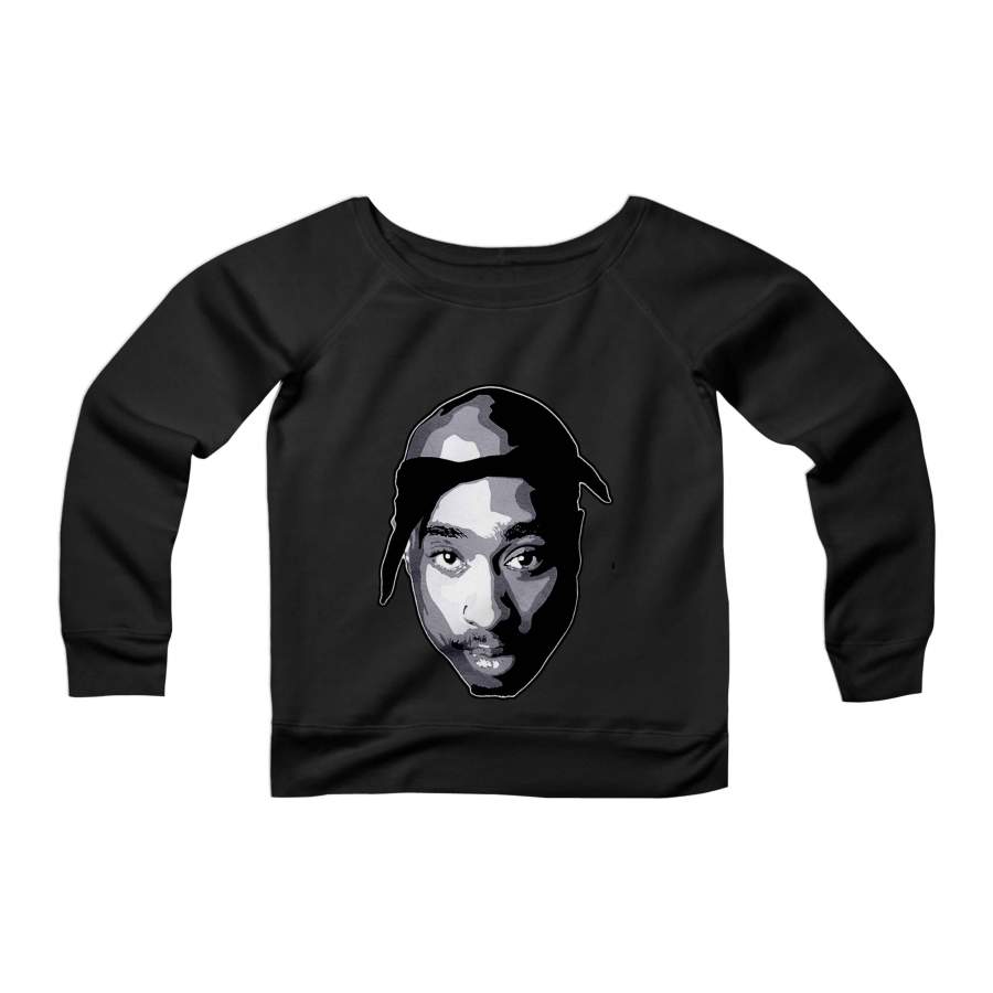 2pac Rap Hip Hop Los Angeles Shakur Band Boys Music CPY Womans Wide Neck Sweatshirt Sweater