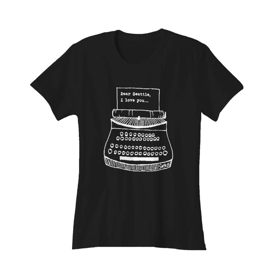 Dear Seattle I Love You Cute Hand Drawn Typewriter Women’s T-Shirt