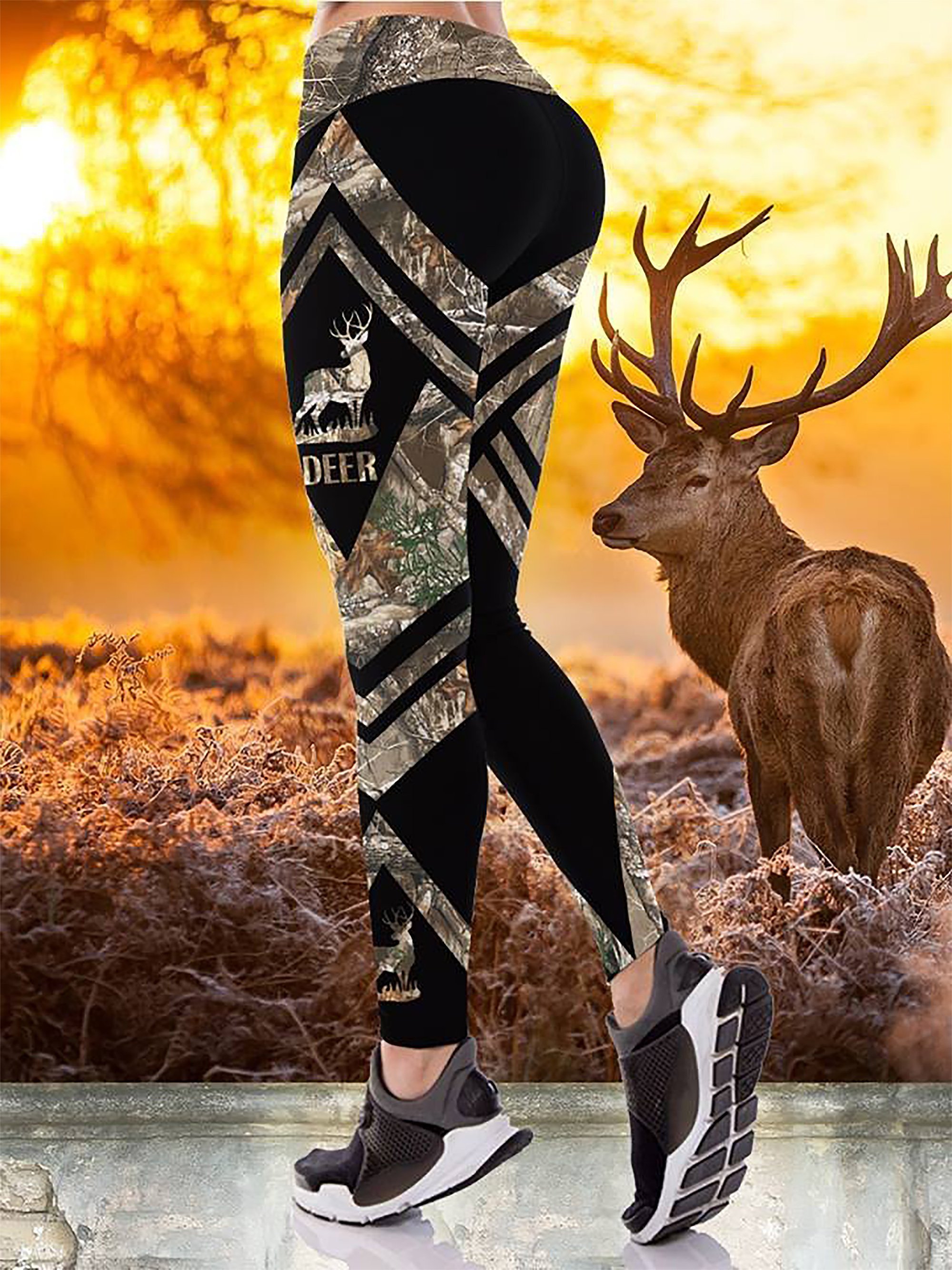 Deer Hunting Legging And Hollow Out Tank Top Set Outfit For Women | Adult | Lgs1048