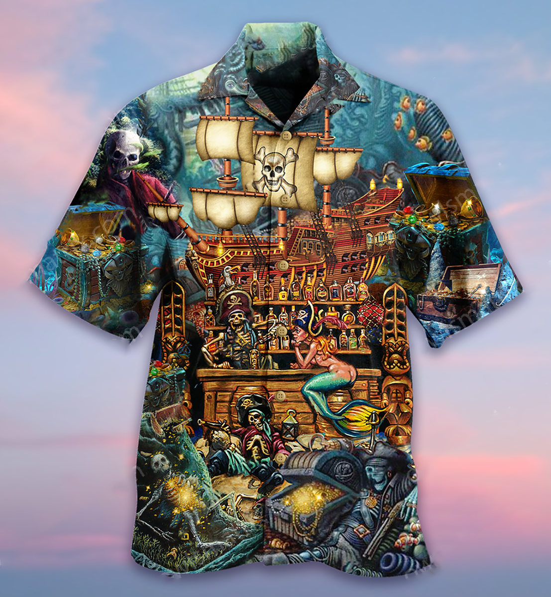 Skull Hunting Treasure Hawaiian Shirt | Unisex | Adult | Hw6220