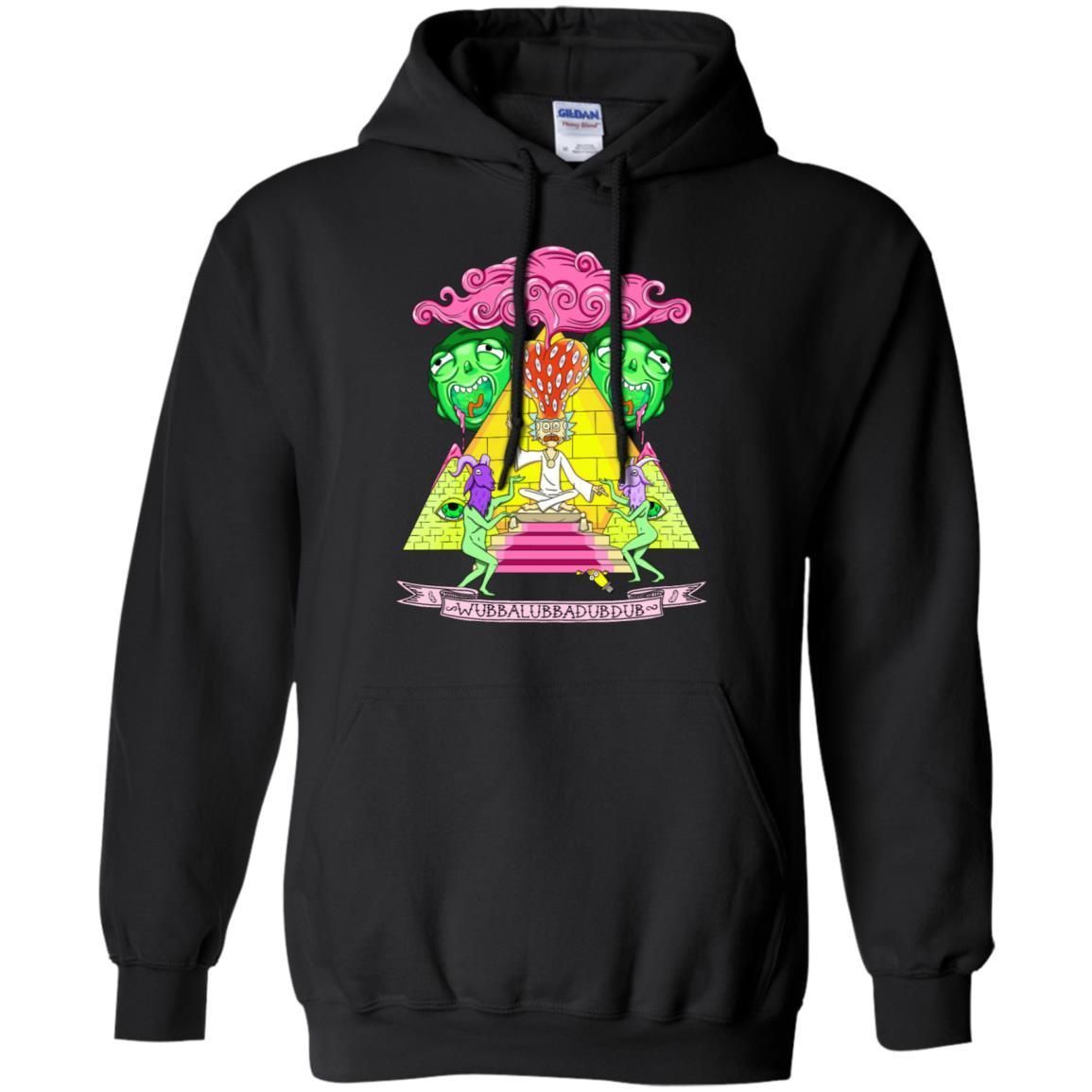 Rick And Morty Pyramid With Catchphrase Men Pullover Hoodie