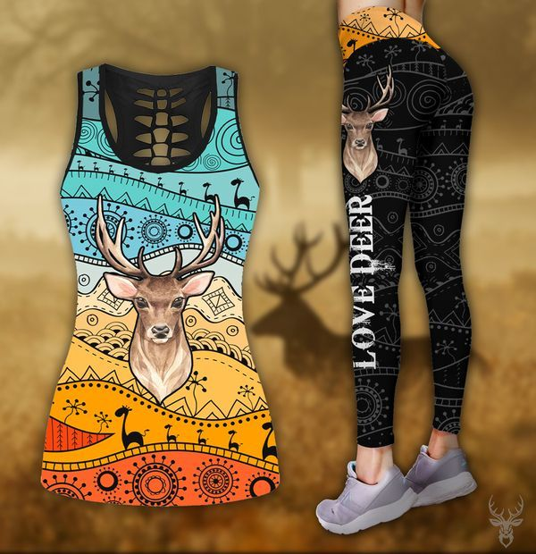 Deer Hunting Legging And Hollow Out Tank Top Set Outfit For Women | Adult | Lgs1045