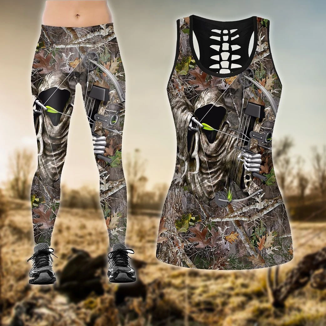 Deer Hunting Legging And Hollow Out Tank Top Set Outfit For Women | Adult | Lgs1041