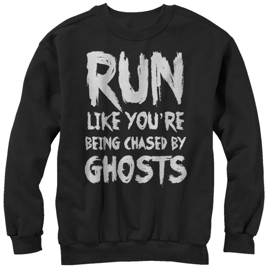 CHIN UP Women’s Run You’re Being Chased by Ghosts Sweatshirt Black