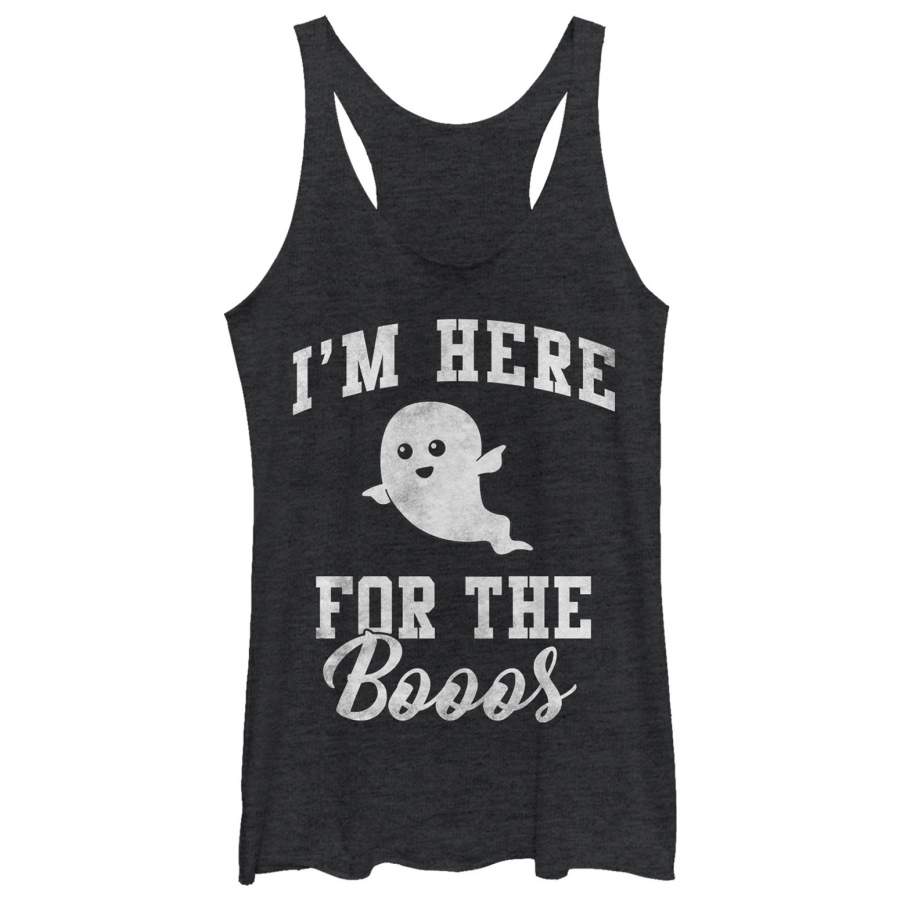 CHIN UP Women’s Halloween Ghost Here for Boos Racerback Tank Top