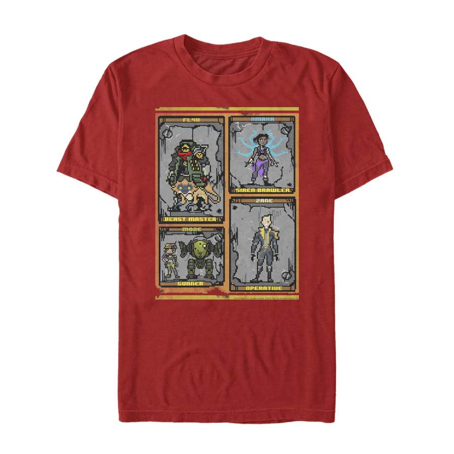 Borderlands 3 Men’s Pixelated Crimson Raiders T Shirt