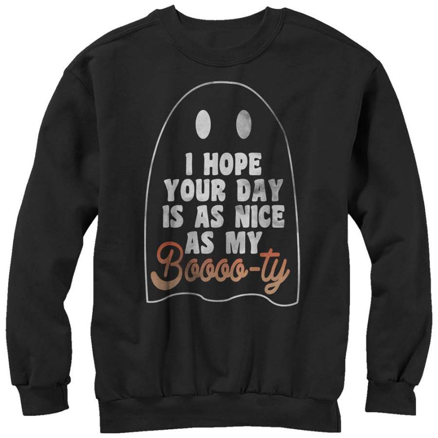 CHIN UP Women’s Ghost Hope Your Day is as Nice as my Booty Sweatshirt Black