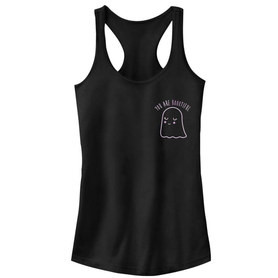 CHIN UP Junior’s Halloween You Are Bootiful Ghost Racerback Tank