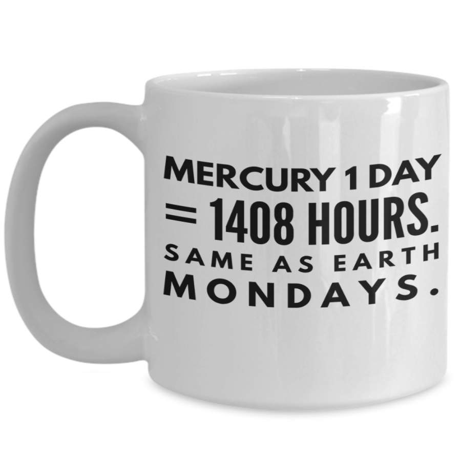 coworker gifts for women /Men – Sarcasm 15 Oz Funny Coffee White Mug – Mercury I Day 1408 Hours Same As Earth Mondays