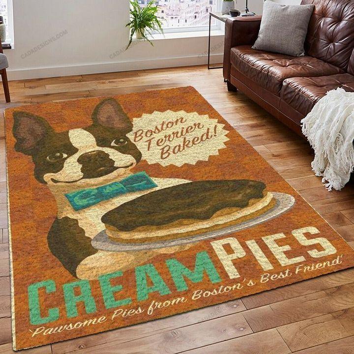 Boston Terrier Baker Anti-Skid Plush Velour Area Rug | Ar1497