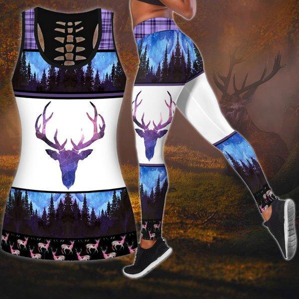 Deer Hunting Legging And Hollow Out Tank Top Set Outfit For Women | Adult | Lgs1234