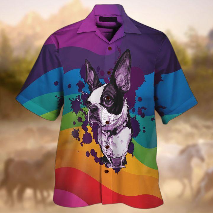 Boston Terrier Hawaiian Shirt | Unisex | Adult | Hw7519