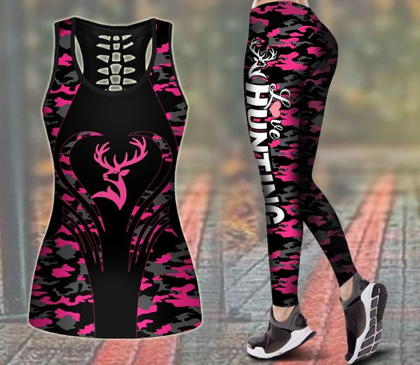 Deer Hunting Legging And Hollow Out Tank Top Set Outfit For Women | Adult | Lgs1225