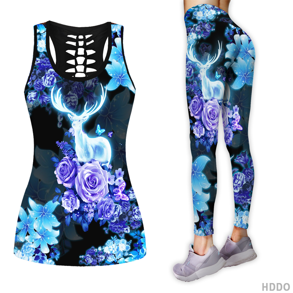 Deer Patronus Hunting Legging And Hollow Out Tank Top Set Outfit For Women | Adult | Lgs1224