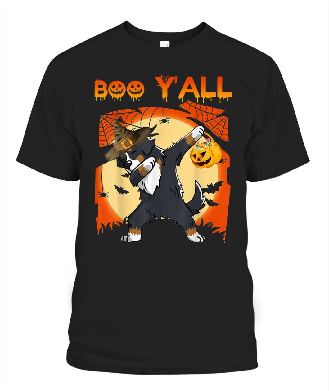 Boo Yall Ghost Halloween Unisex T Shirt | Full Size | Adult | Black|