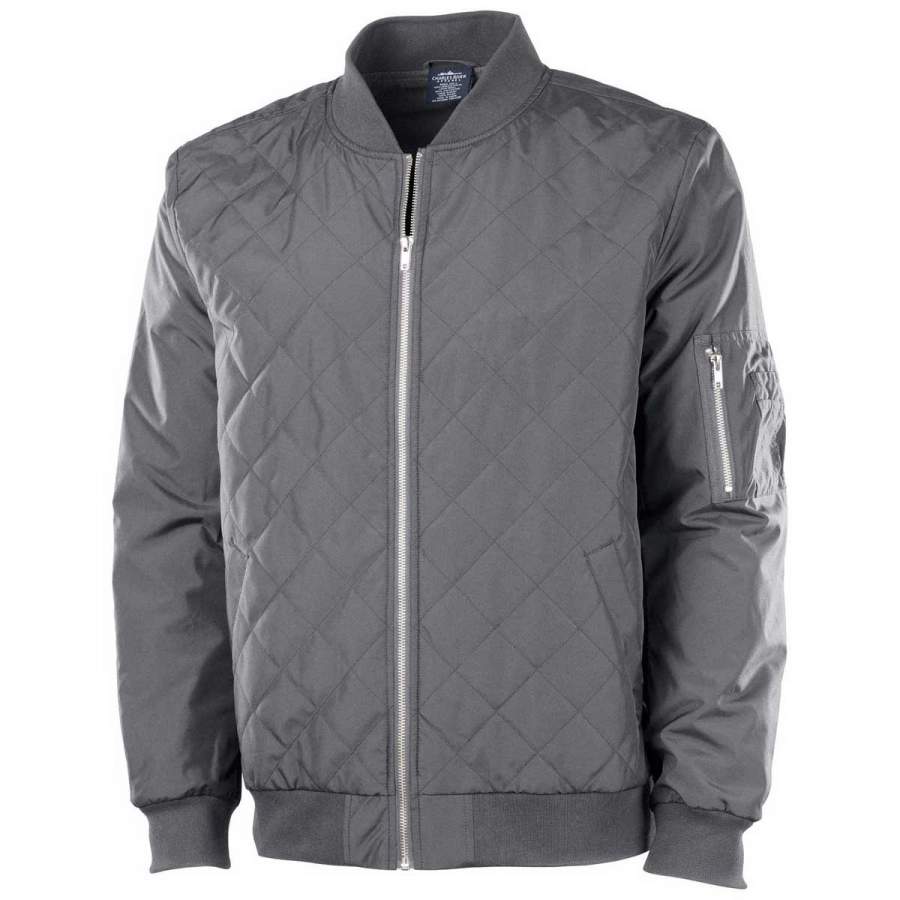 Charles River Men’s Grey Quilted Boston Flight Jacket