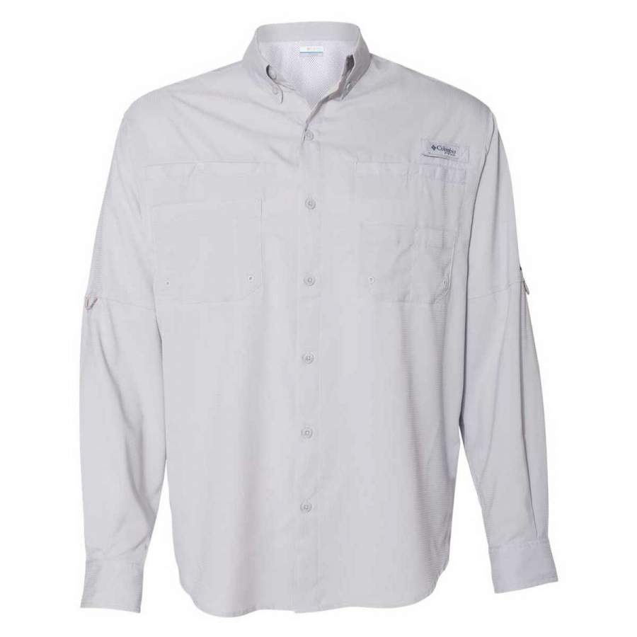 Columbia Men’s Cool Grey PFG Tamiami II Long Sleeve Shirt