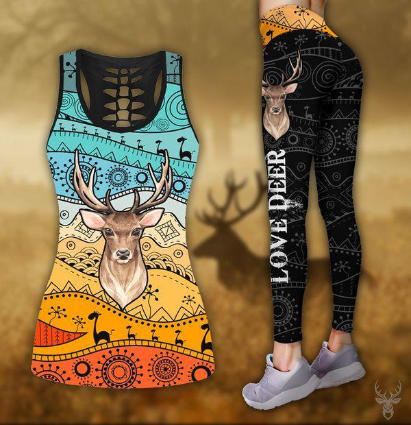 Deer Hunting Legging And Hollow Out Tank Top Set Outfit For Women | Adult | Lgs1011