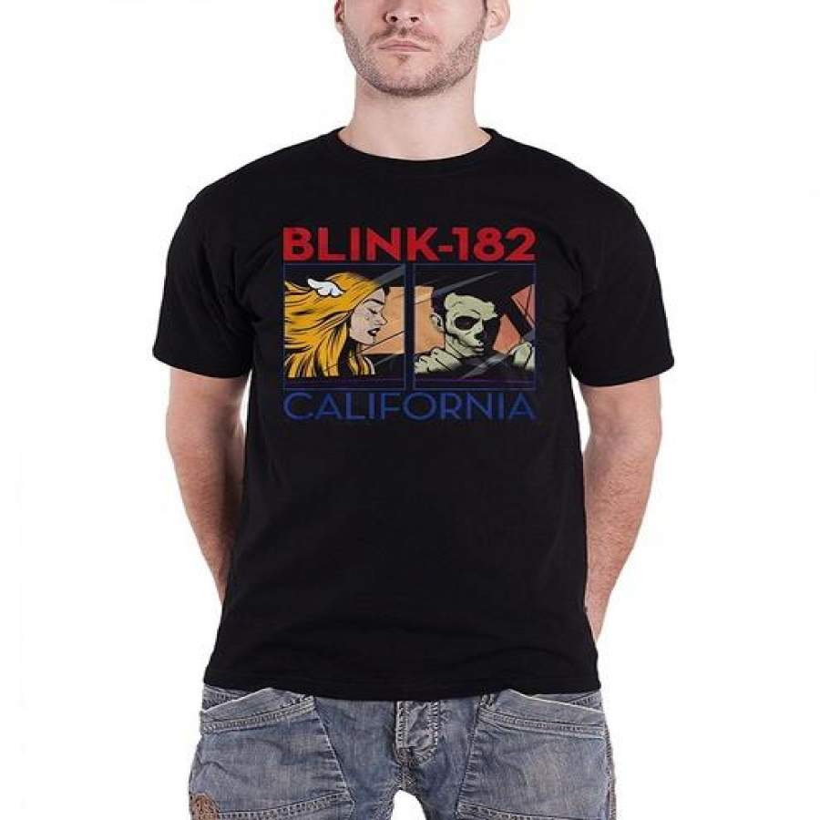 Blink 182 Men’S T-Shirt California Album Cover Split Logo