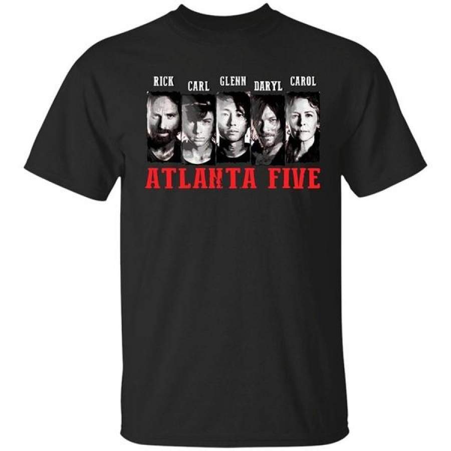 Atlanta Five: Rick Carl Daryl Glenn Carol The Walking Dead Men T-Shirt Cotton Short Sleeve Black Men’S Funny T Shirt