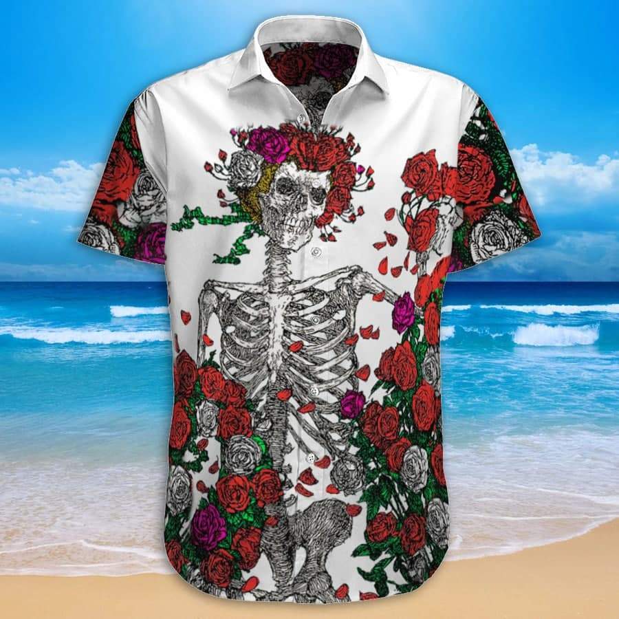 Grateful Dead Skull Hawaiian Shirt | Unisex | Adult | Hw5236