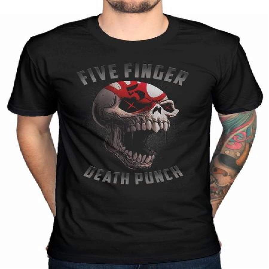 Details About Five Finger Death Punch Speech Skull Men’S T-Shirt Black