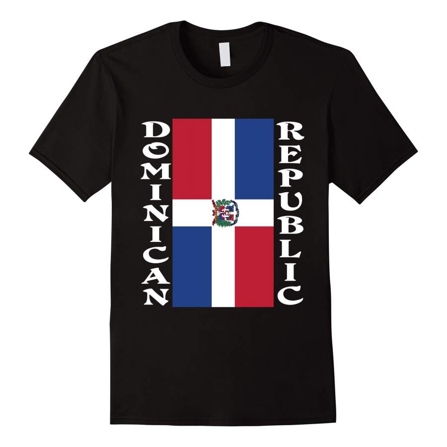 Dominican Republic Pride Sideways Flag T-Shirt