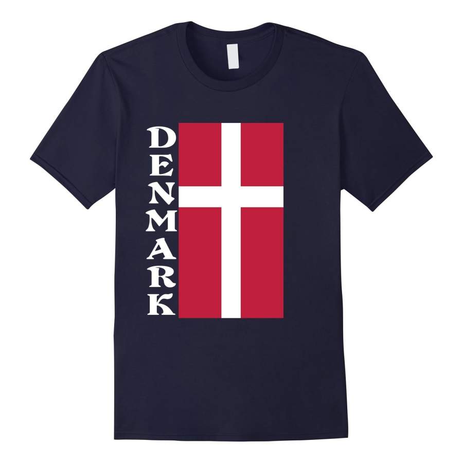 Denmark Danish Pride Sideways Flag T-Shirt