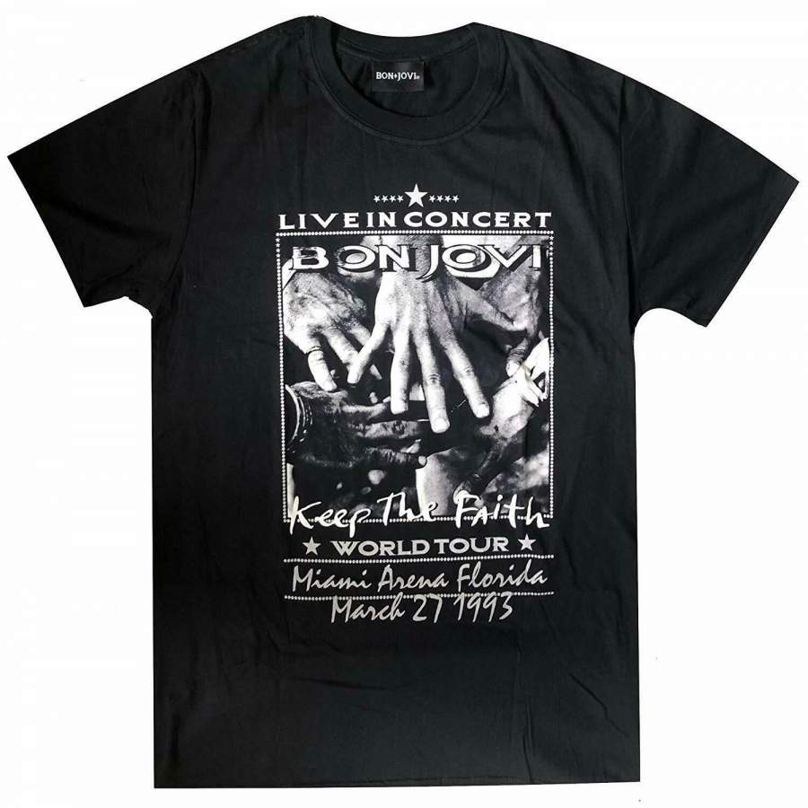 Bon Jovi – Keep The Faith World Tour Miami – Mens T Shirt