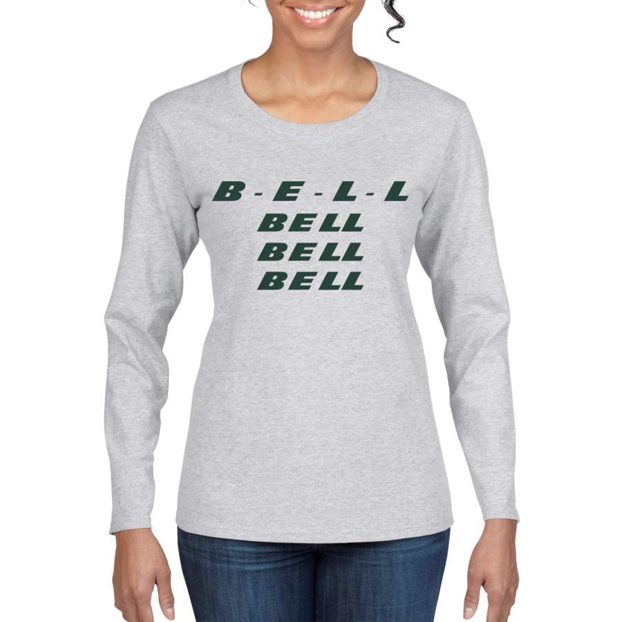 B-E-L-L Bell Bell Bell, Funny NYJ #26 New York Fantasy Football Fans | Womens Sports Long Sleeve Top