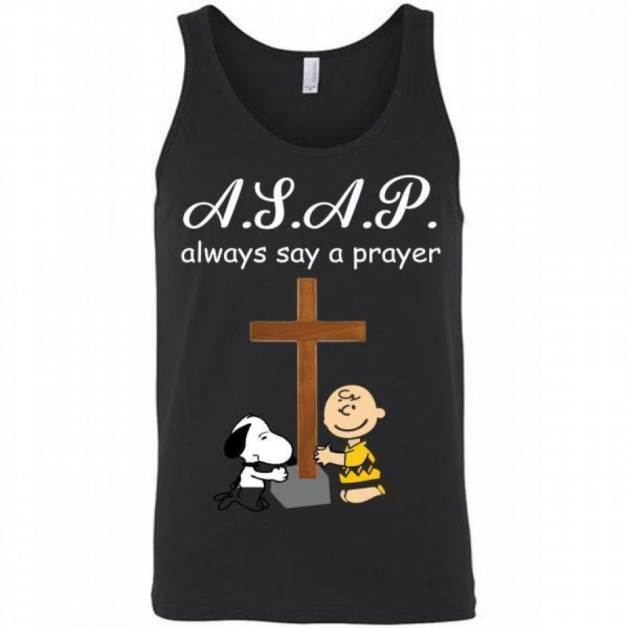 ASAP always say a prayer snoopy and charlie brown Tank Top