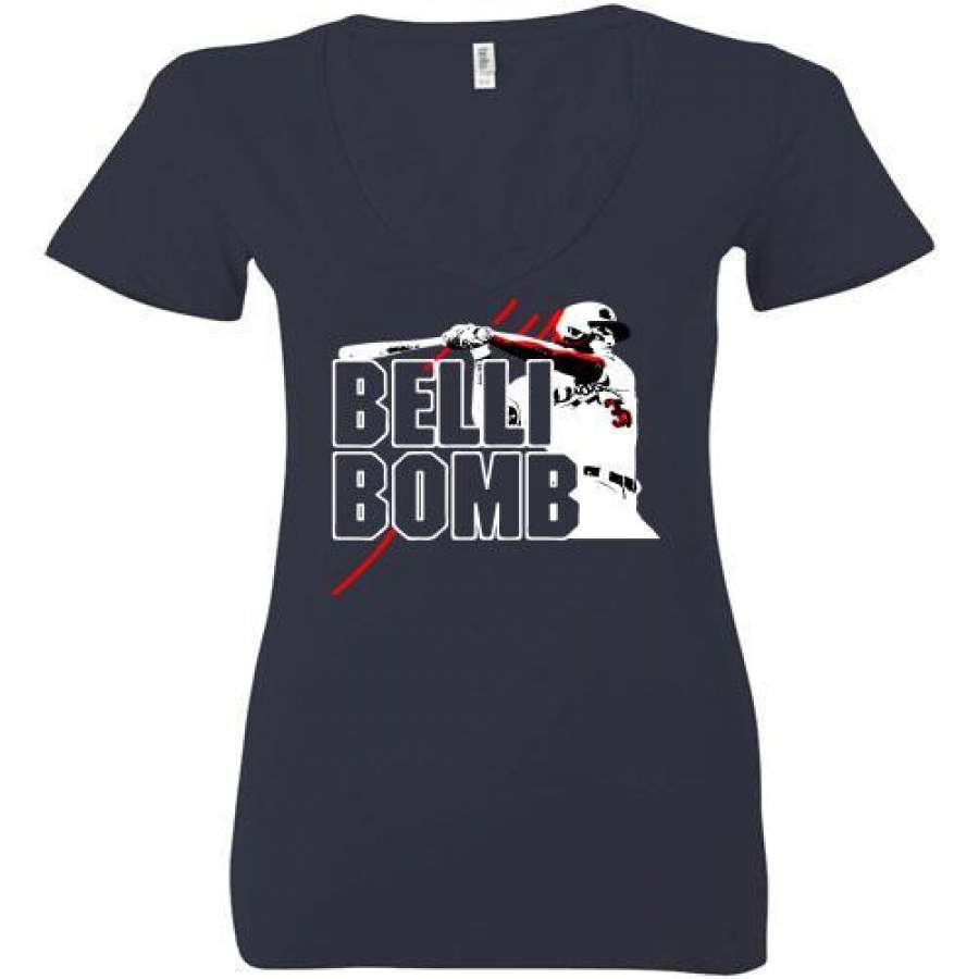 Belli Bombs Los Angeles Dodgers Ladies Deep V-Neck