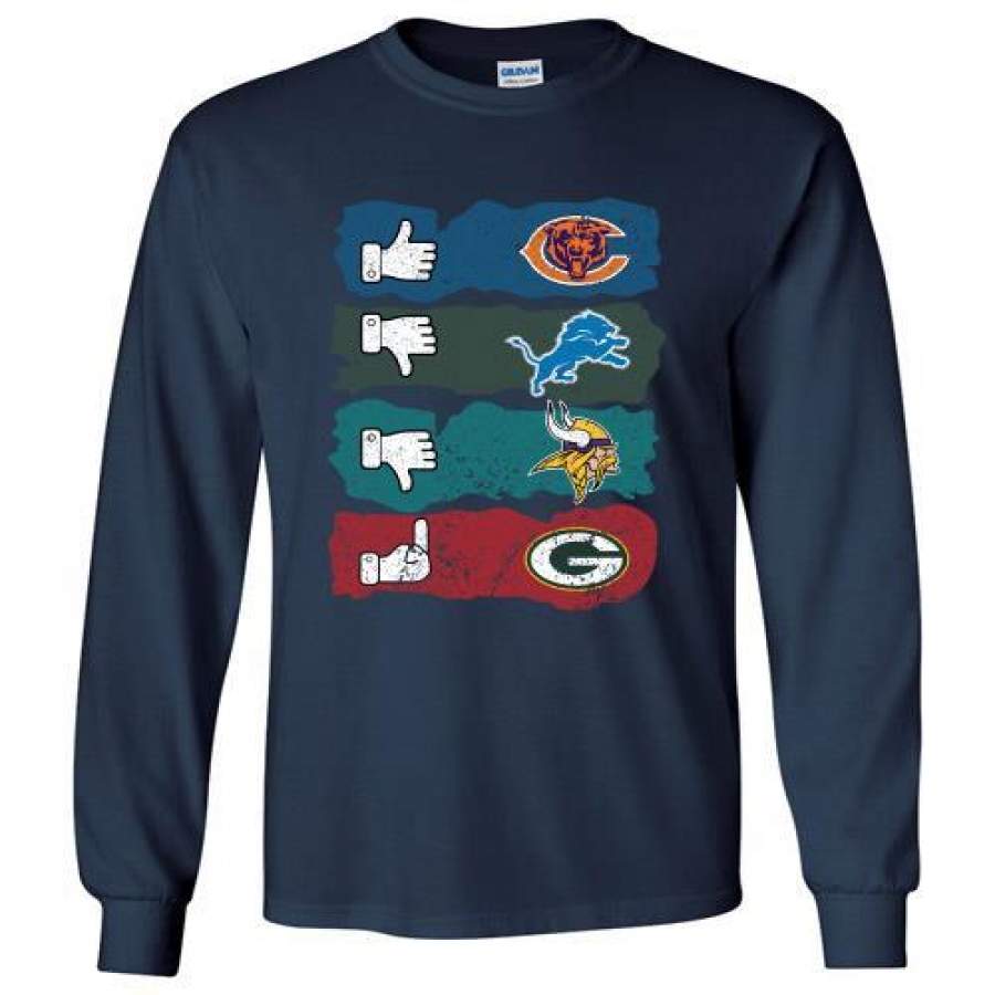 Chicago Bears Minnesota Vikings Detroit Lions and Green Bay Packers Long Shirt